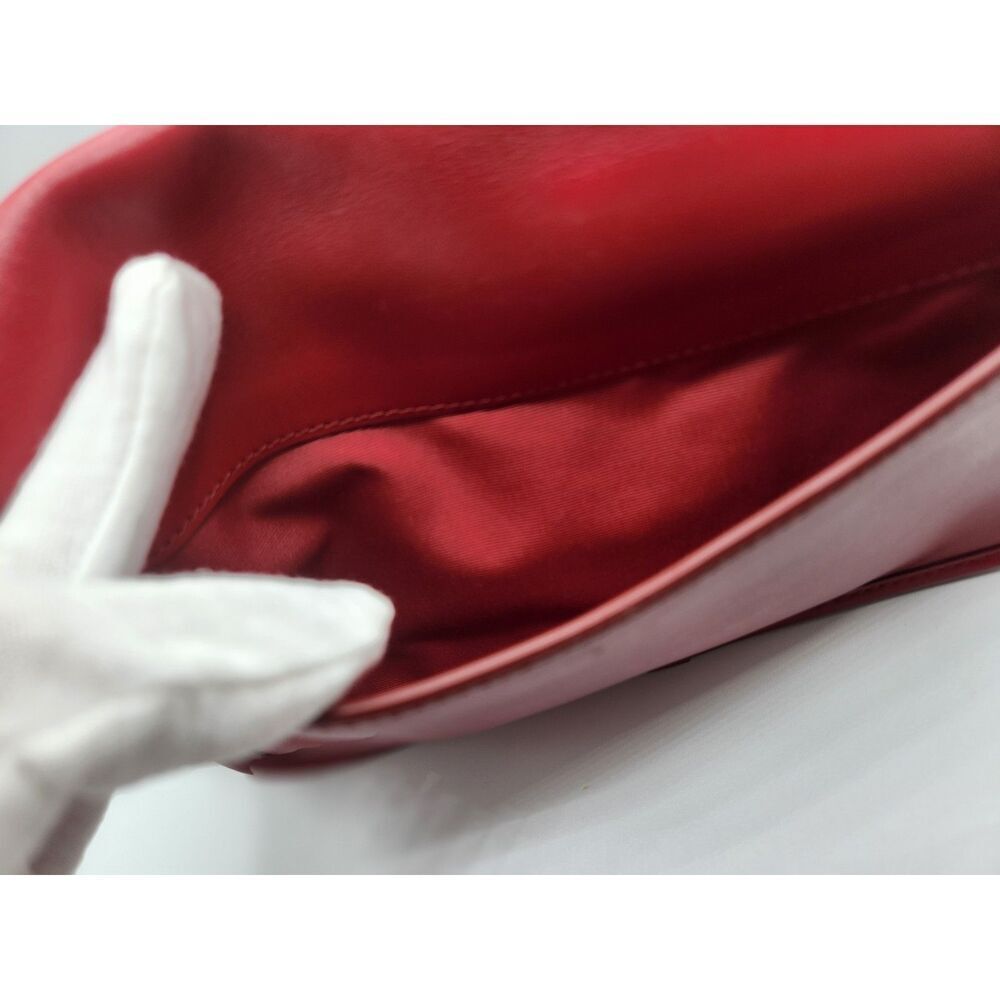 Coach Red Patchwork Turnlock Crossbody Bag Leather w/ Webbed Strap Y2K - Picture 14 of 16